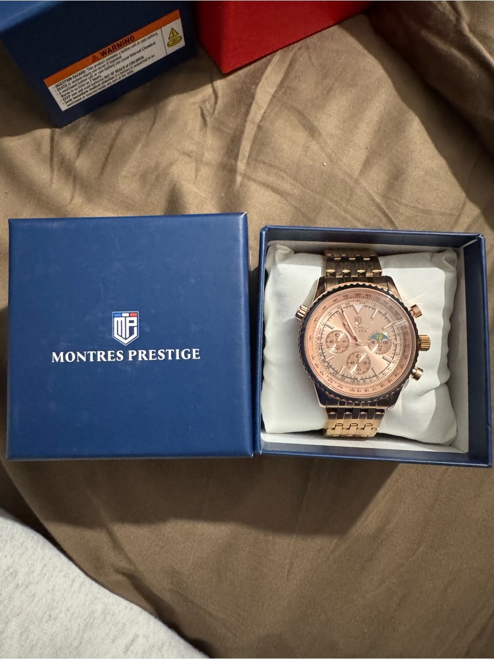 Montres Prestige Rose Gold Chronograph Watch